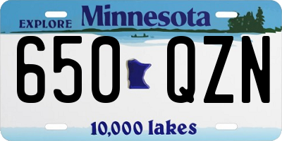 MN license plate 650QZN