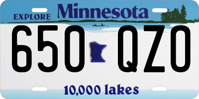 MN license plate 650QZO