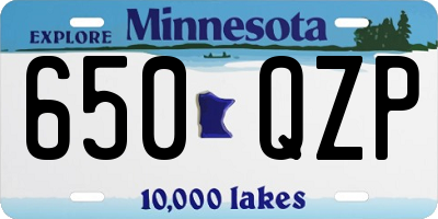 MN license plate 650QZP