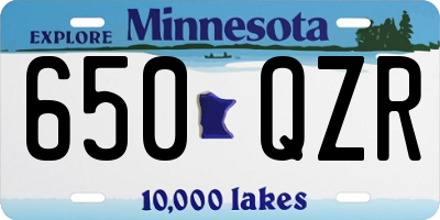 MN license plate 650QZR