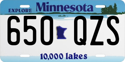 MN license plate 650QZS
