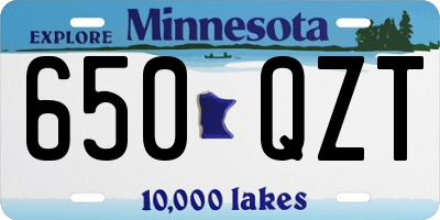 MN license plate 650QZT