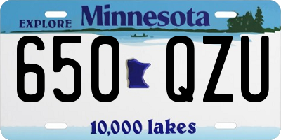 MN license plate 650QZU