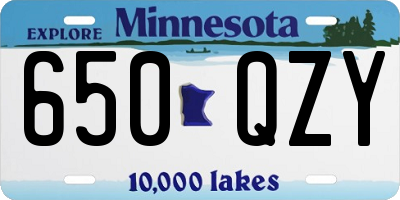 MN license plate 650QZY