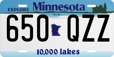 MN license plate 650QZZ