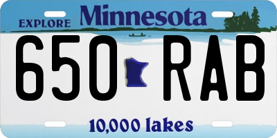 MN license plate 650RAB