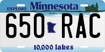 MN license plate 650RAC