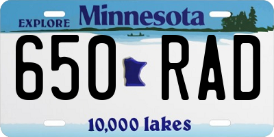 MN license plate 650RAD
