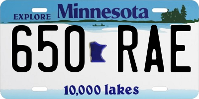 MN license plate 650RAE