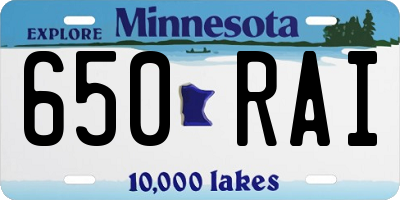 MN license plate 650RAI