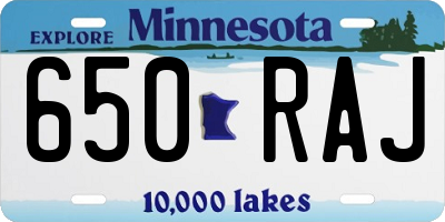 MN license plate 650RAJ