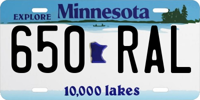 MN license plate 650RAL