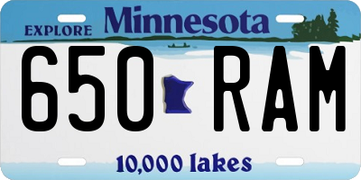 MN license plate 650RAM