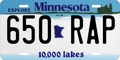 MN license plate 650RAP
