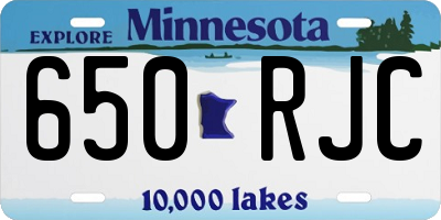 MN license plate 650RJC