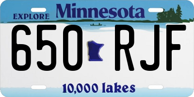 MN license plate 650RJF