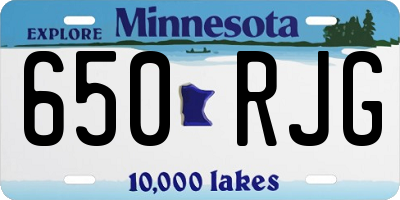 MN license plate 650RJG