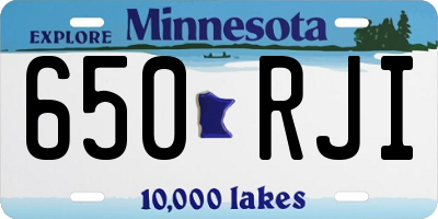 MN license plate 650RJI