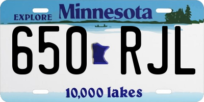 MN license plate 650RJL
