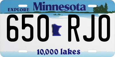 MN license plate 650RJO