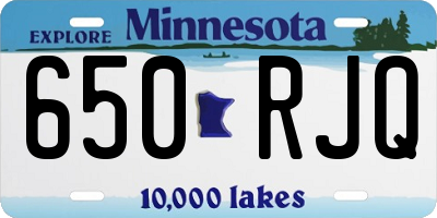 MN license plate 650RJQ