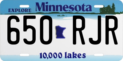 MN license plate 650RJR