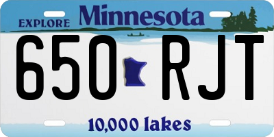MN license plate 650RJT