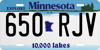 MN license plate 650RJV