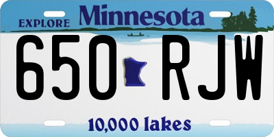 MN license plate 650RJW