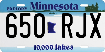 MN license plate 650RJX