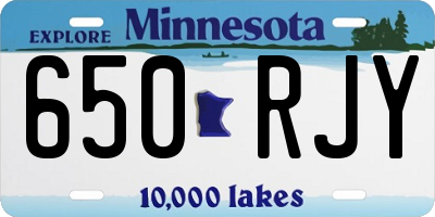 MN license plate 650RJY