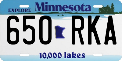 MN license plate 650RKA