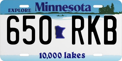 MN license plate 650RKB