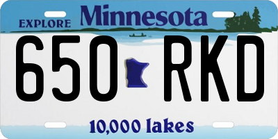 MN license plate 650RKD