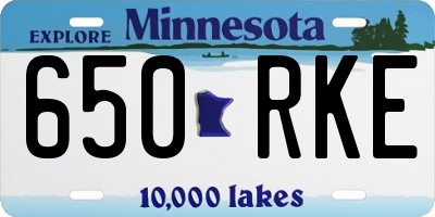MN license plate 650RKE