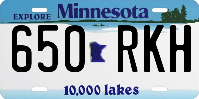 MN license plate 650RKH