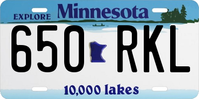 MN license plate 650RKL