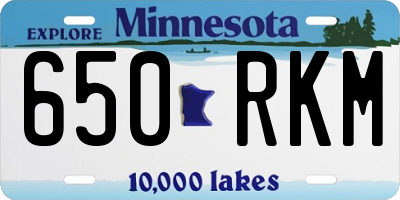 MN license plate 650RKM