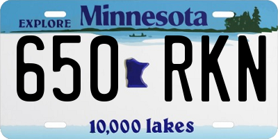 MN license plate 650RKN
