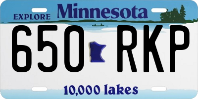 MN license plate 650RKP