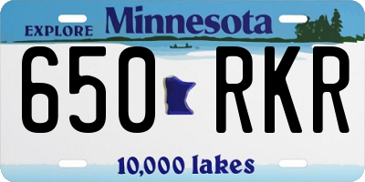 MN license plate 650RKR