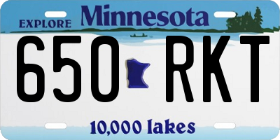 MN license plate 650RKT