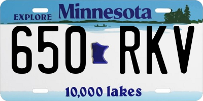 MN license plate 650RKV