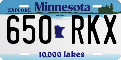 MN license plate 650RKX