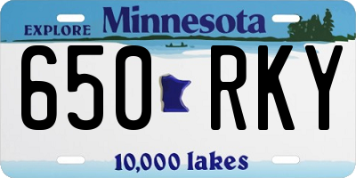 MN license plate 650RKY