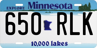 MN license plate 650RLK
