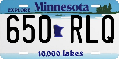 MN license plate 650RLQ