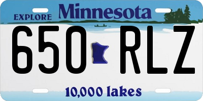 MN license plate 650RLZ