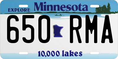 MN license plate 650RMA