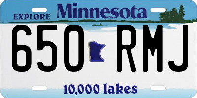 MN license plate 650RMJ